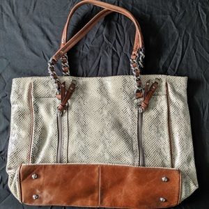 B.Makowsky snake embossed tote bag